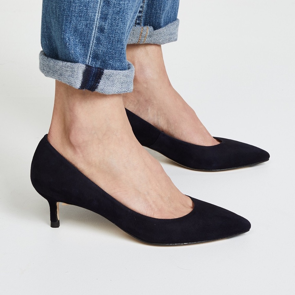 L.K. Bennett Audrey Point Toe Kitten Heel Pumps